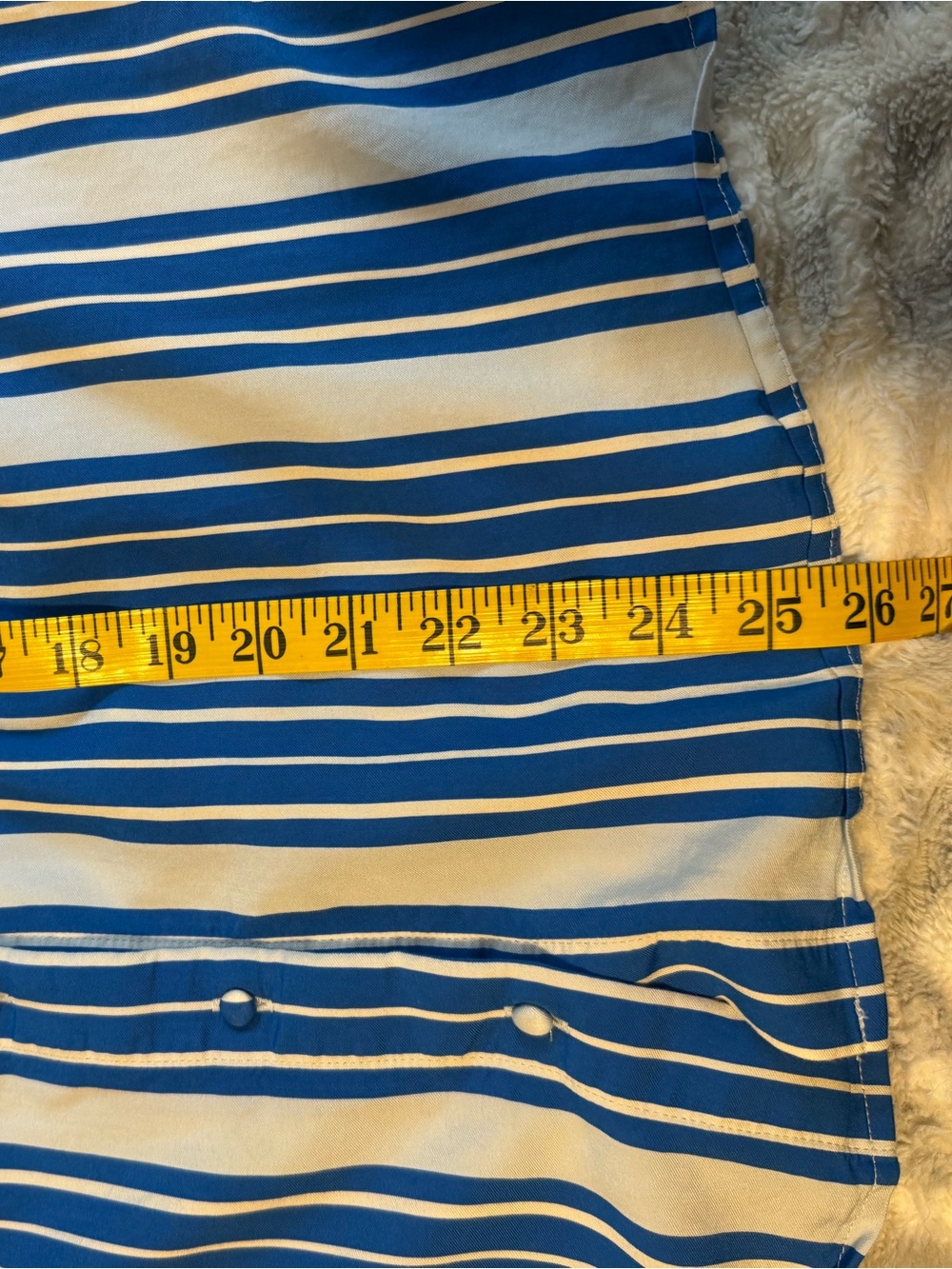 Boden Blue and White Striped Button-Up Blouse size 12 - Picture 4 of 6